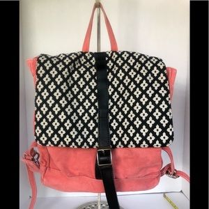 Sage and Harper Coral Canvas backpack